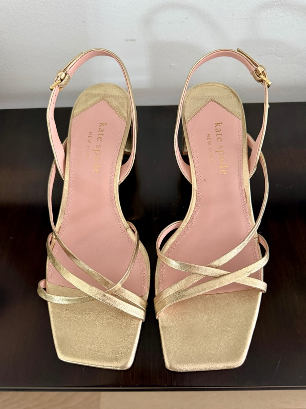 Kate Spade Renee Pale Gold Strappy Heels - Size 8.5